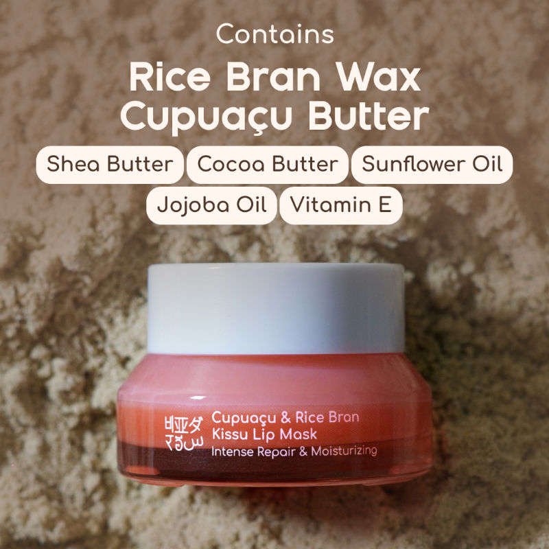 Kissu Lip Mask With Cupuacu Butter, Jojoba Oil, Rice Bran And Olive Oil