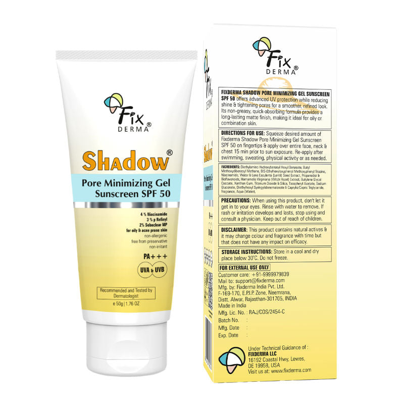 Shadow 4% Niacinamide Gel Sunscreen for Pore Minimizer with SPF 50 PA+++