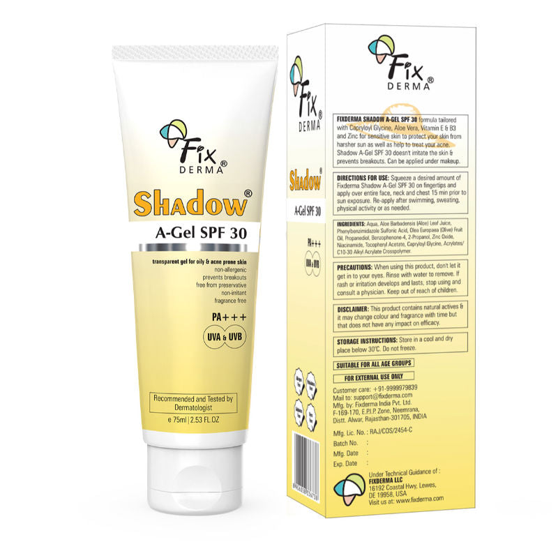 Shadow A-Gel SPF 50+ Sunscreen PA+++ For Oily & Acne-Prone Skin UVA & UVB Protection