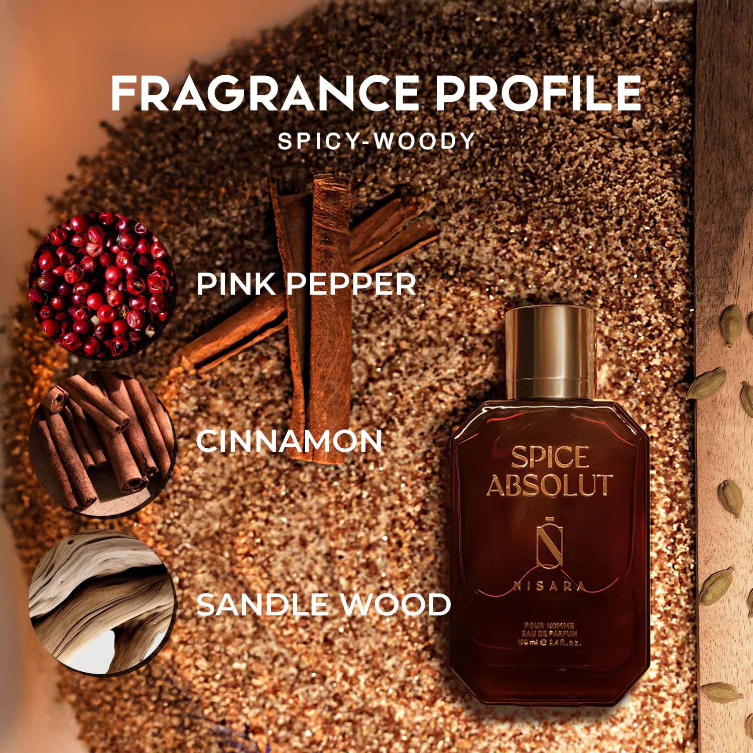 Spice Absolut - Perfume For Men,Eau De Parfum,Long Lasting Spicy Woody Fragrance