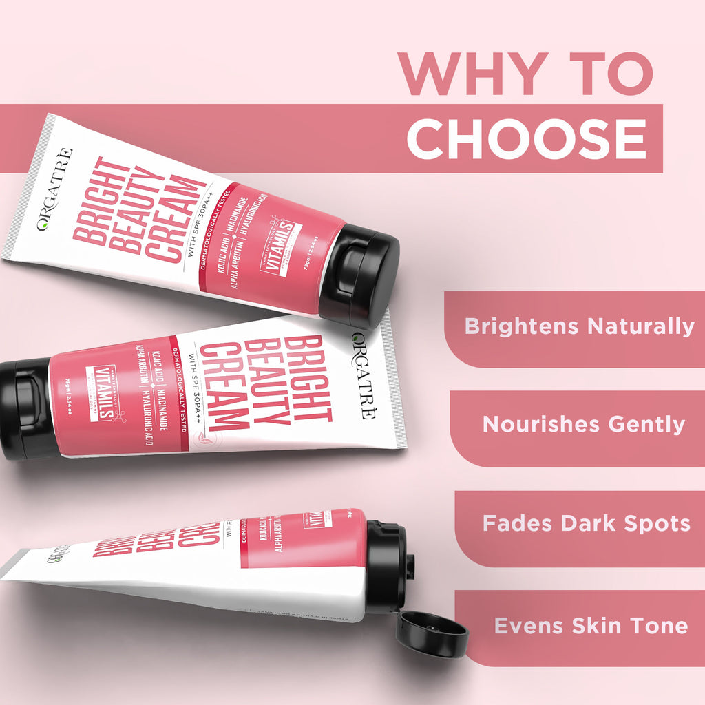 Bright Beauty Cream with Kojic Acid, Niacinamide & Hyaluronic Acid- Glowing Skin