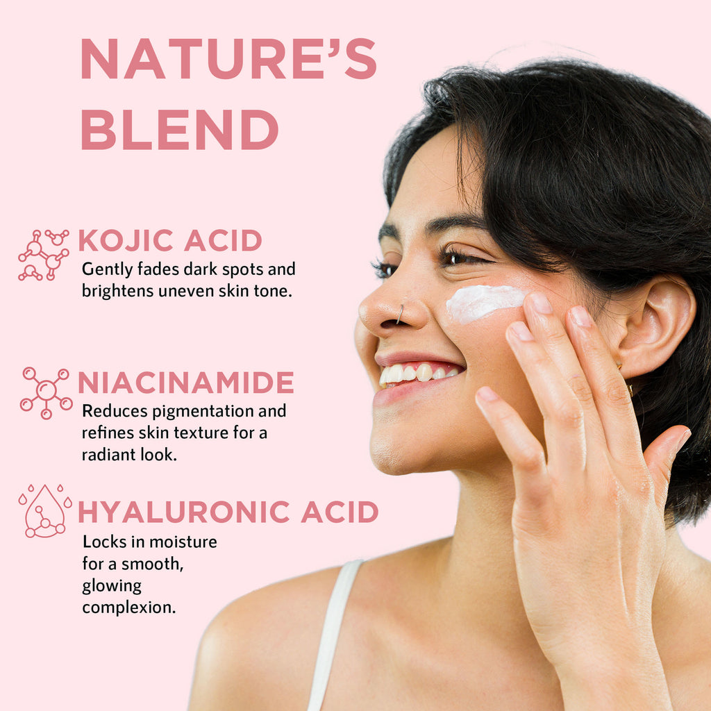 Bright Beauty Cream with Kojic Acid, Niacinamide & Hyaluronic Acid- Glowing Skin