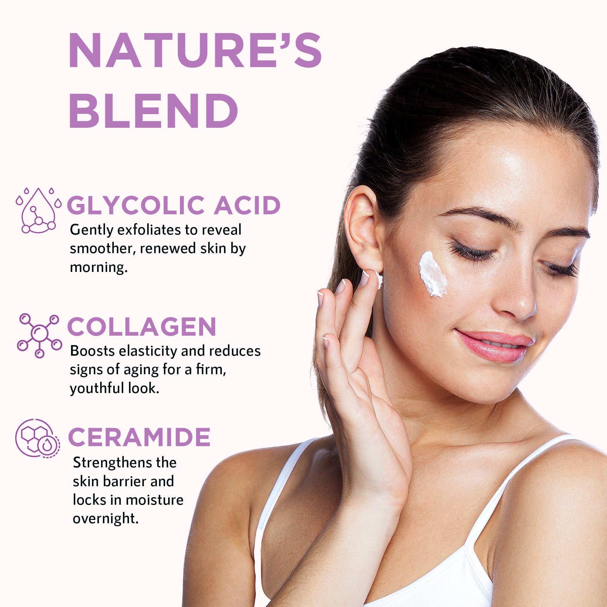 Reduces Wrinkles & Fine Lines, Anti-Aging Night Cream with Ceramide, Collagen