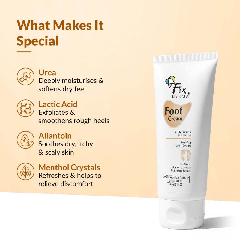 Foot Cream For Dry, Cracker Or Calloused Foot Skin