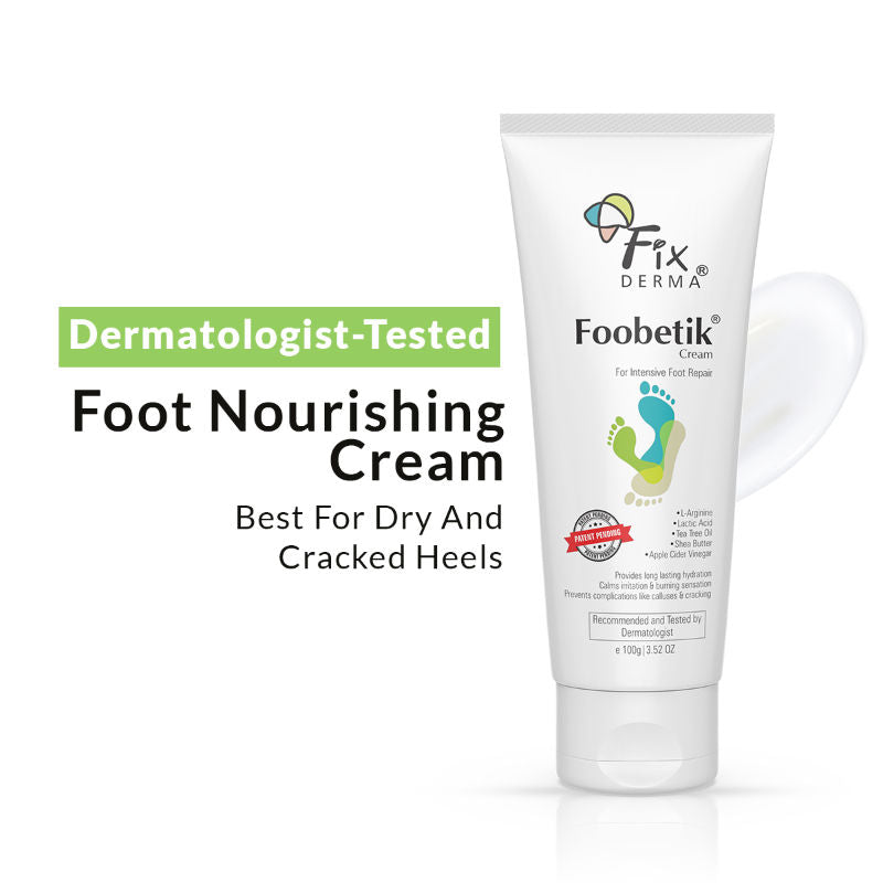 Foobetik Foot Cream with Lactic Acid & Shea Butter for Cracked Heels & Rough Feet