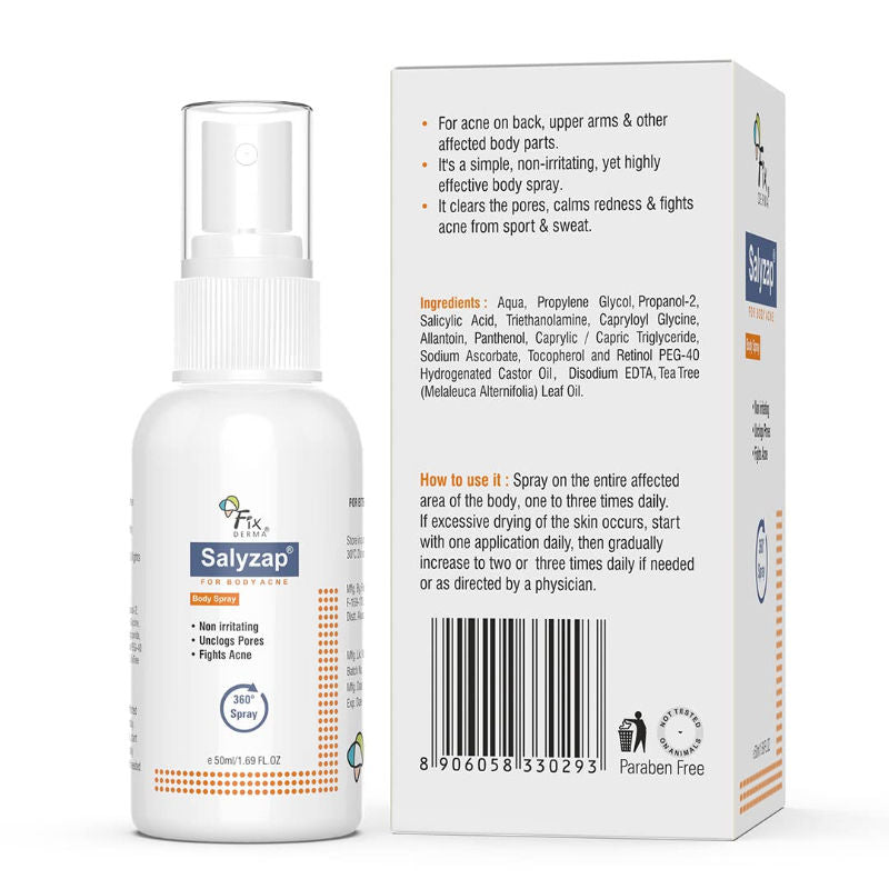 2% Salicylic Acid Salyzap Body Acne Spray