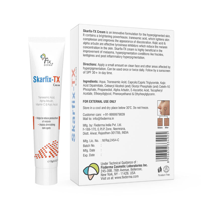 Tranexamic Acid + 2%Kojic Acid + 1%Arbutin SKARFIX TX Face Cream For Pigmentation