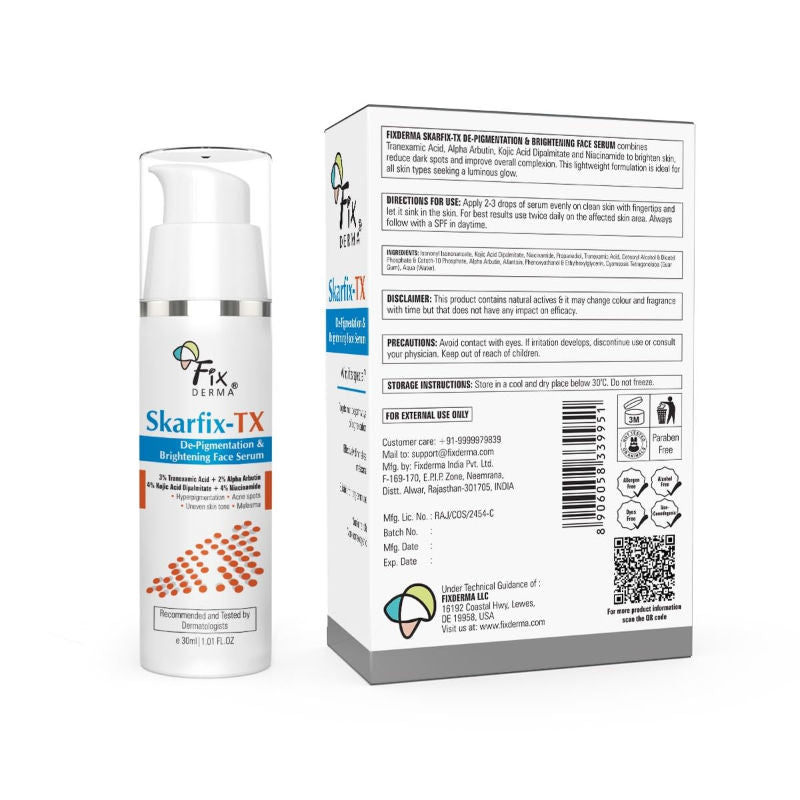 Skarfix Tx Serum 3% Tranexamic Acid +2% Alpha Arbutin + 4% Kojic Acid + 4% Niacinamide
