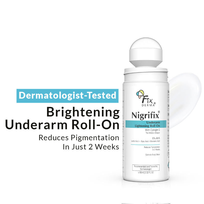 Nigrifix 6% AHA Underarm Lightening Roll On | Lactic Acid & Kojic Acid, Reduces Pigmentation & Odour for Women & Men