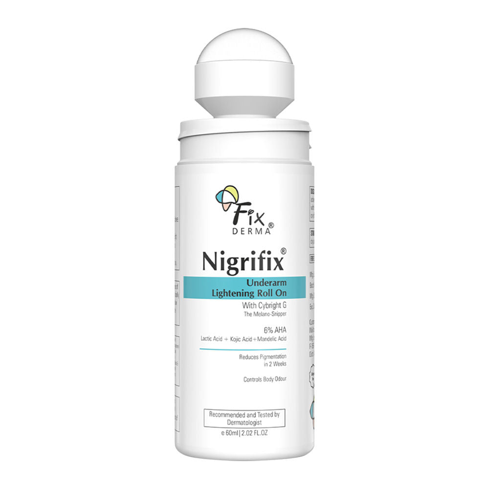 Nigrifix 6% AHA Underarm Lightening Roll On | Lactic Acid & Kojic Acid, Reduces Pigmentation & Odour for Women & Men
