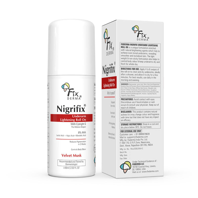 Nigrifix 6% AHA Underarm Lightening Roll On Velvet Musk