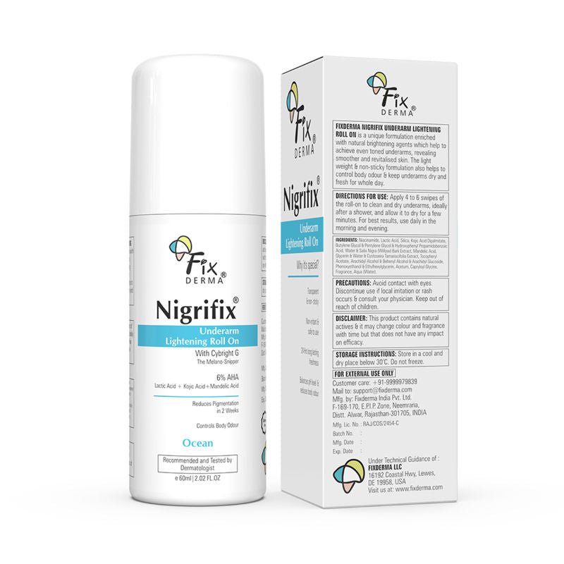 Nigrifix 6% AHA Underarm Lightening Roll On Ocean Fragrance