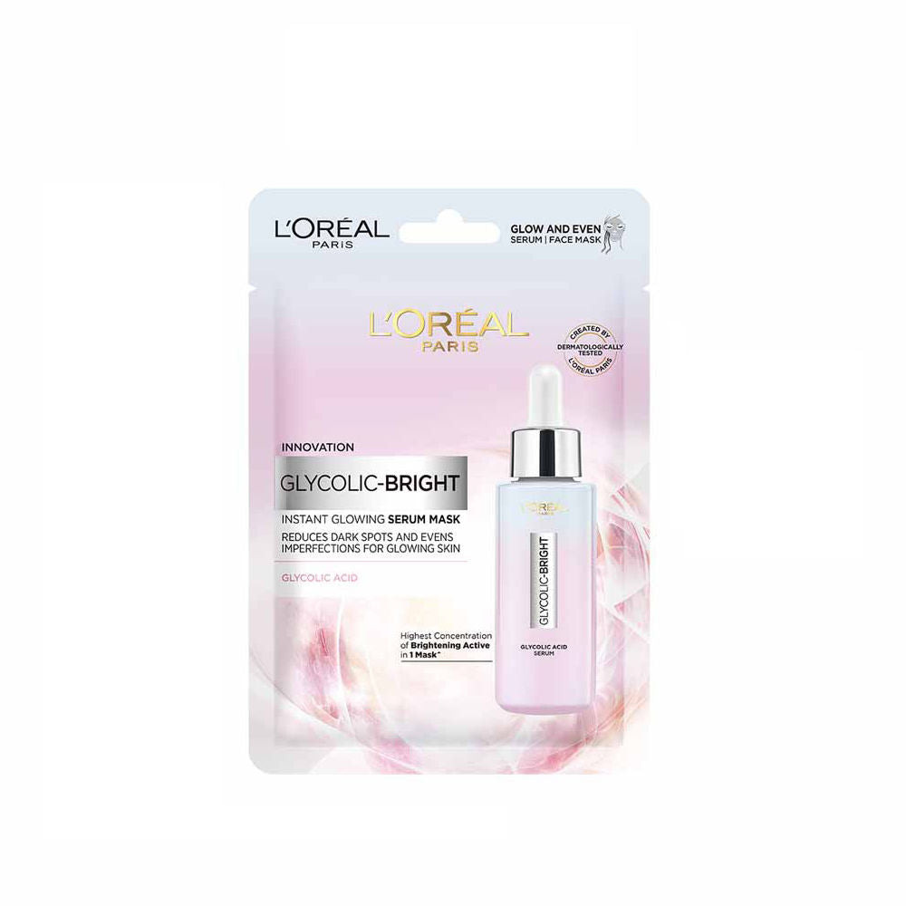 Glycolic Bright Glowing Serum Sheet Mask, Face Mask for Glowing Skin