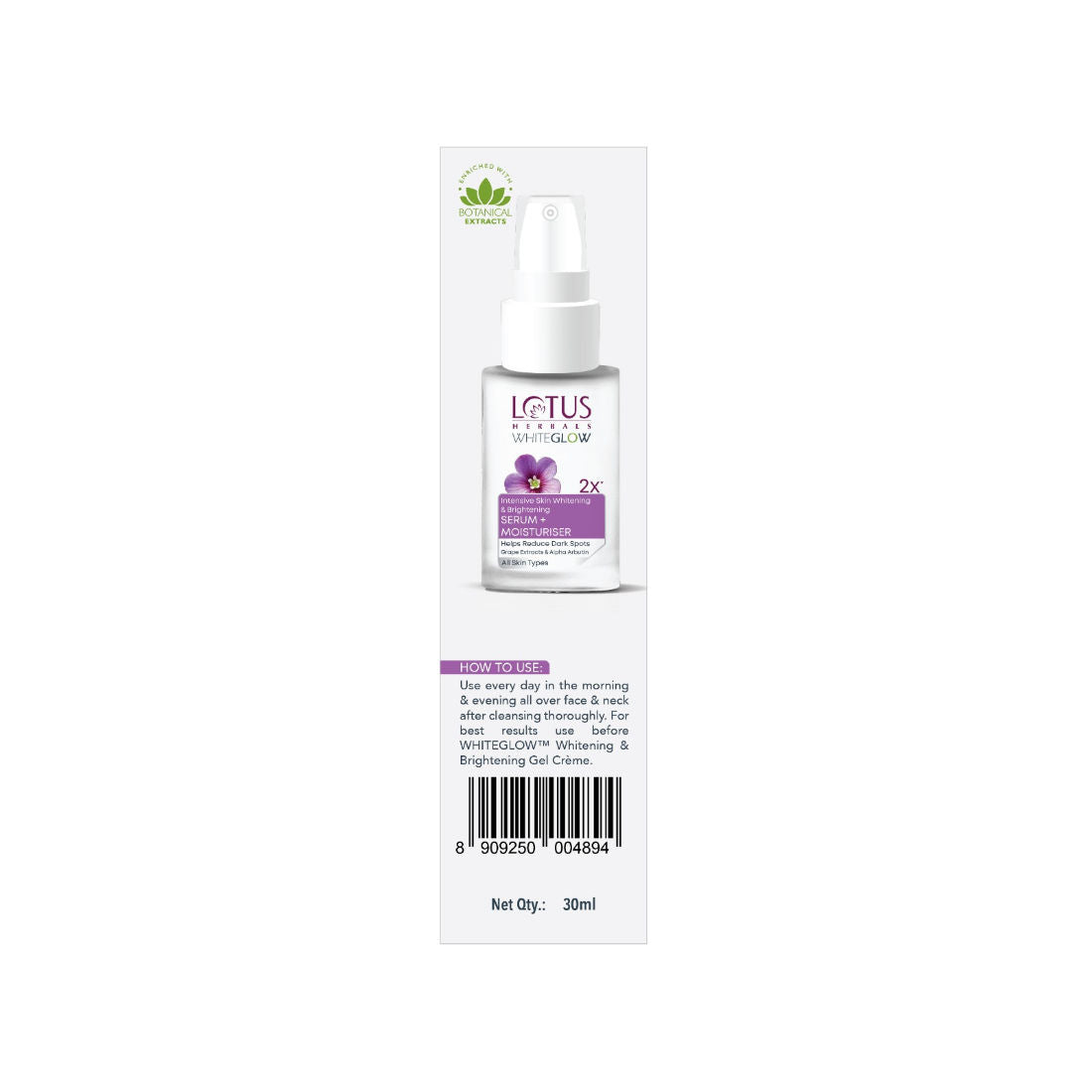 WhiteGlow Intensive Skin Whitening & Brightening Serum + Moisturiser,Reduce Dark Spots