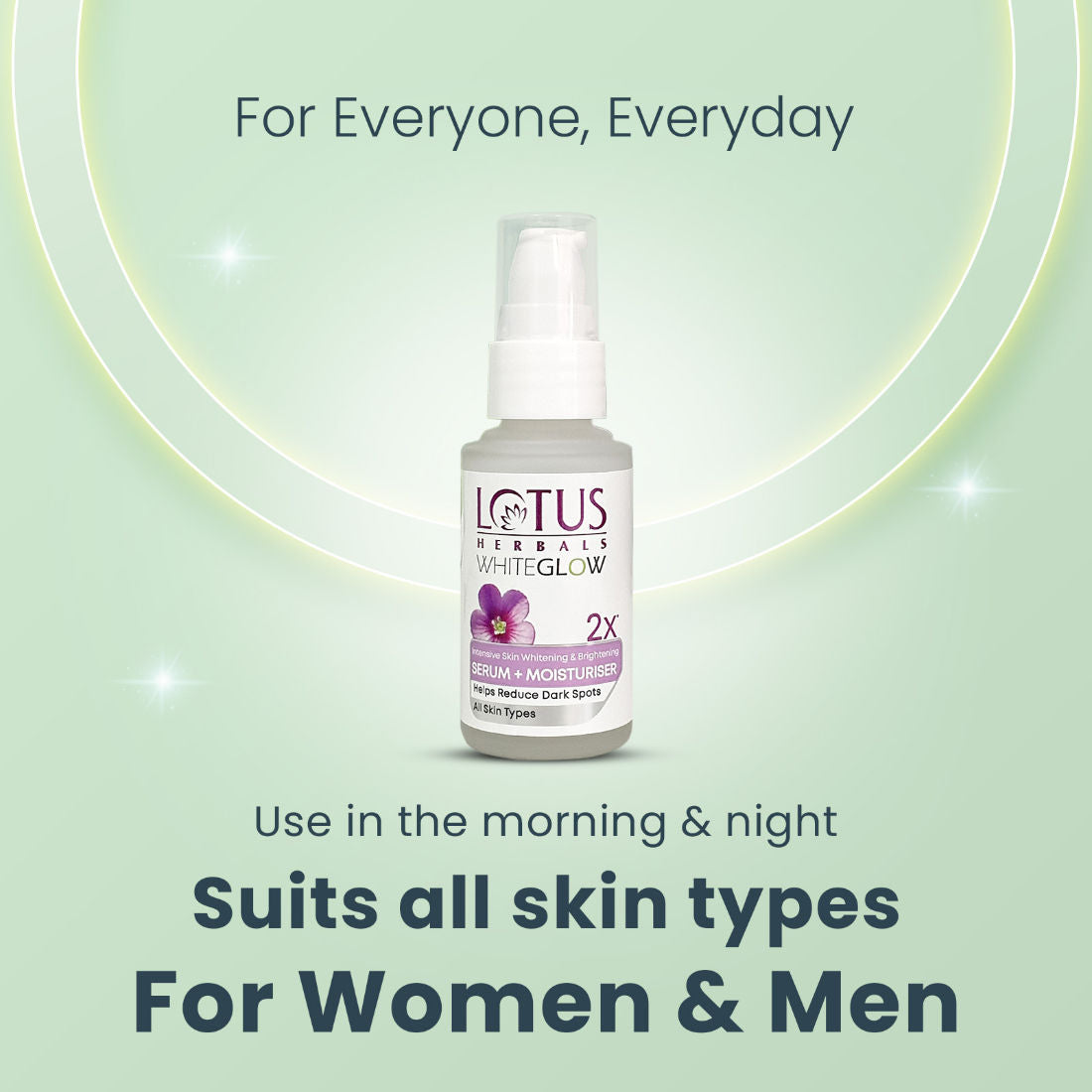 WhiteGlow Intensive Skin Whitening & Brightening Serum + Moisturiser,Reduce Dark Spots