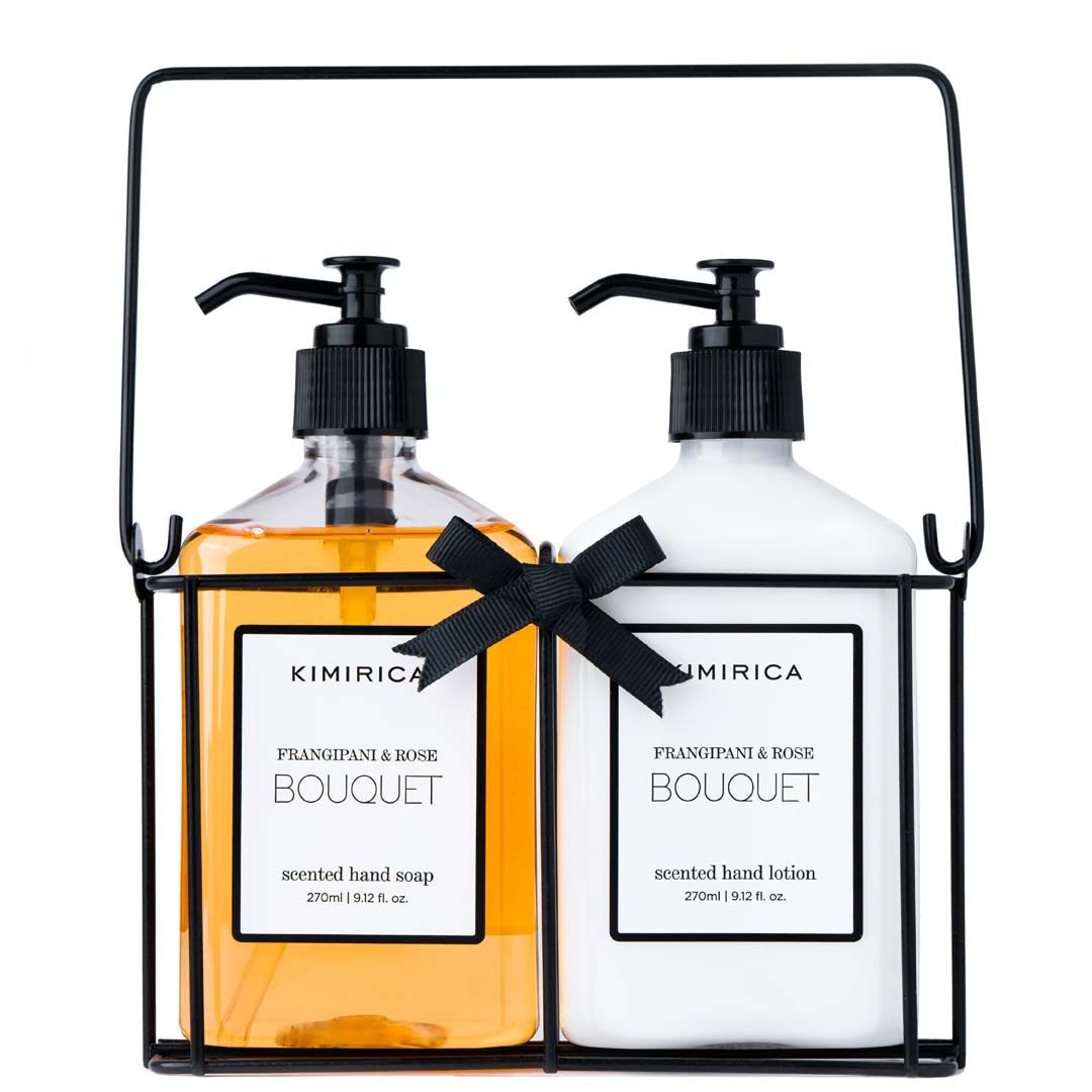 Bouquet Hand Care Duo Caddy Set - Premium Hand Wash & Lotion in a Chic Decorative Caddy