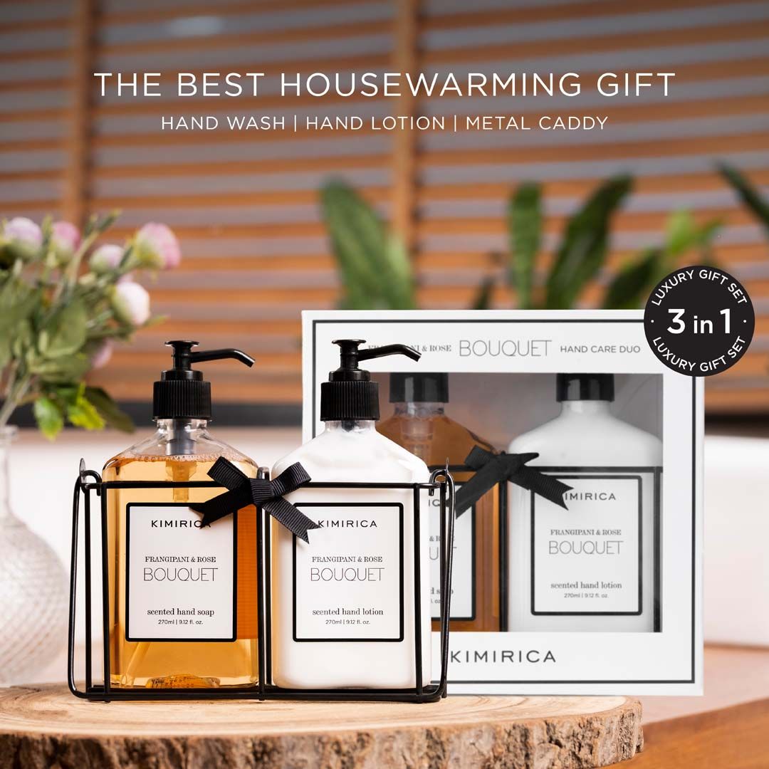Bouquet Hand Care Duo Caddy Set - Premium Hand Wash & Lotion in a Chic Decorative Caddy