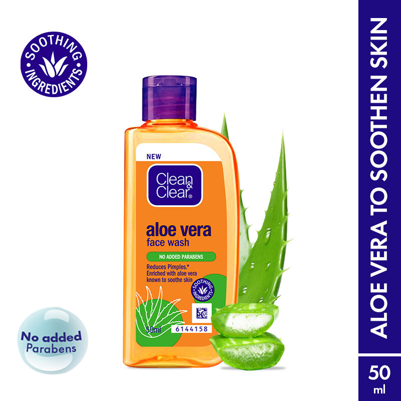 Aloe Vera Face Wash - Gentle Hydrating Cleanser for Oily Skin & Reduces Acne In 7 Days - 50ml
