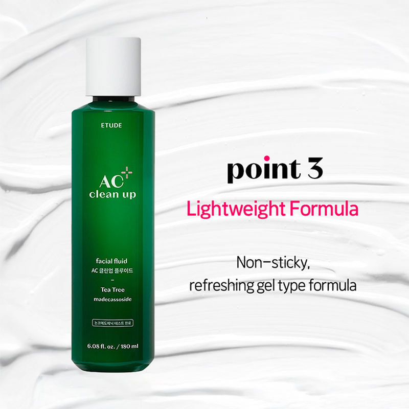 Ac Clean Up Facial Fluid, Lightweight Moisture, Deduces Dark Acne Spots