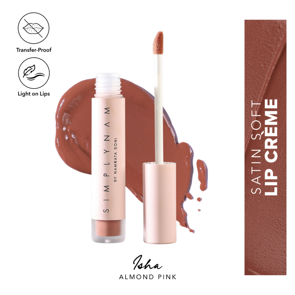 Satin Soft Lip Creme, Hydrating, Botanical Colour for Everyday Lips - Almond Pink