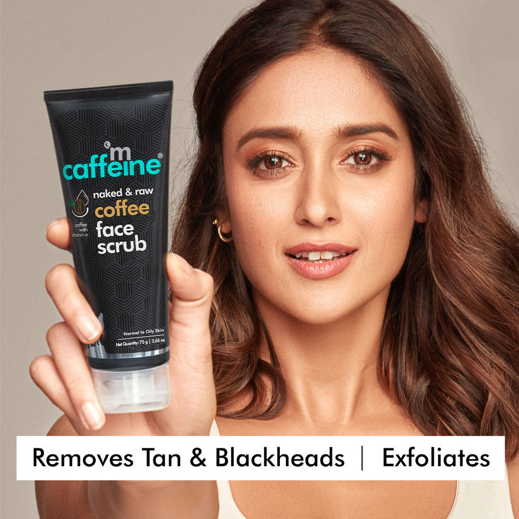Naked Raw Coffee Face Scrub With Walnut & Vitamin E For Fresh & Glowing Skin