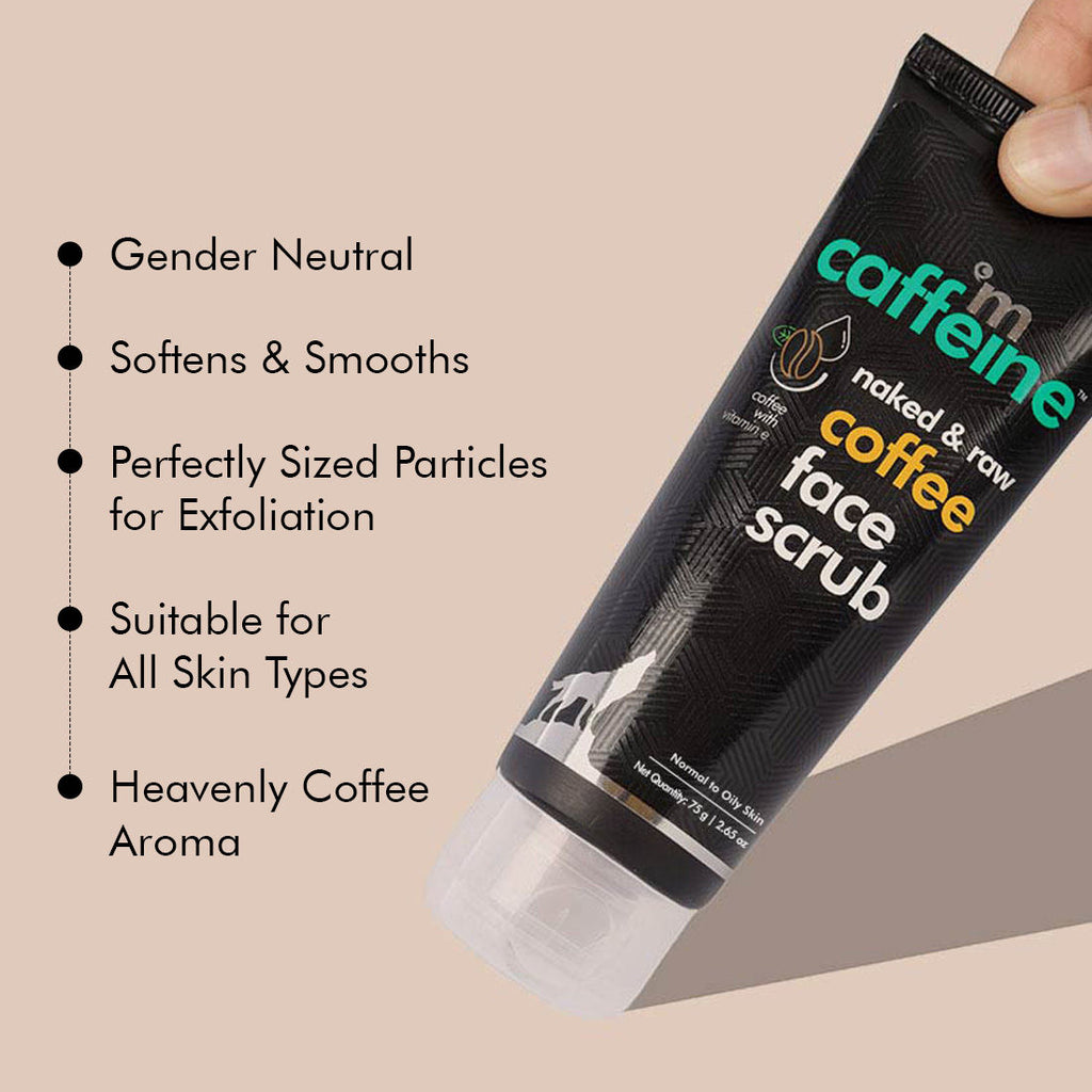 Naked Raw Coffee Face Scrub With Walnut & Vitamin E For Fresh & Glowing Skin