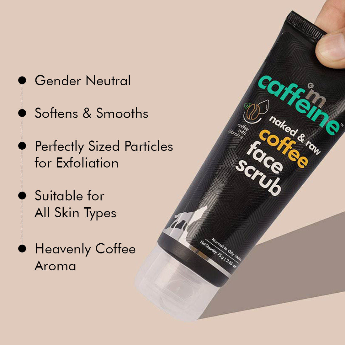Naked Raw Coffee Face Scrub With Walnut & Vitamin E For Fresh & Glowing Skin