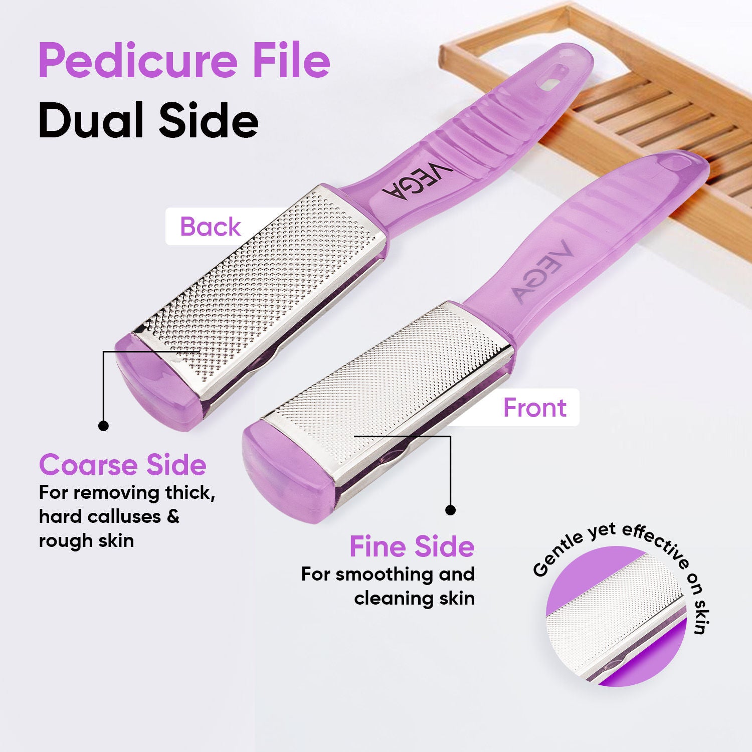 Pedicure Foot File–Dual-Sided Foot Scrubber for Remove Dead Skin, Callus (PD-03)