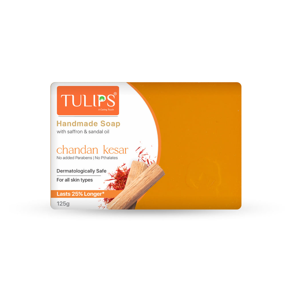 Handmade Soap With Saffron & Sandal Oil - Chandan Kesar