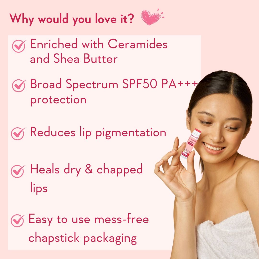 Tinted Ceramide Lip Balm for Dark Pigmented Lips with SPF50 PA+++ Heals Dry & Chapped Lips