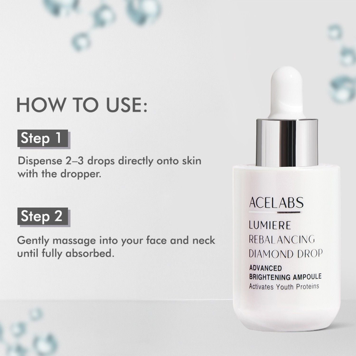 Diamond Drop Face Serum With Niacinamide Diamond Powder & HA For Brightening & Anti-Aging