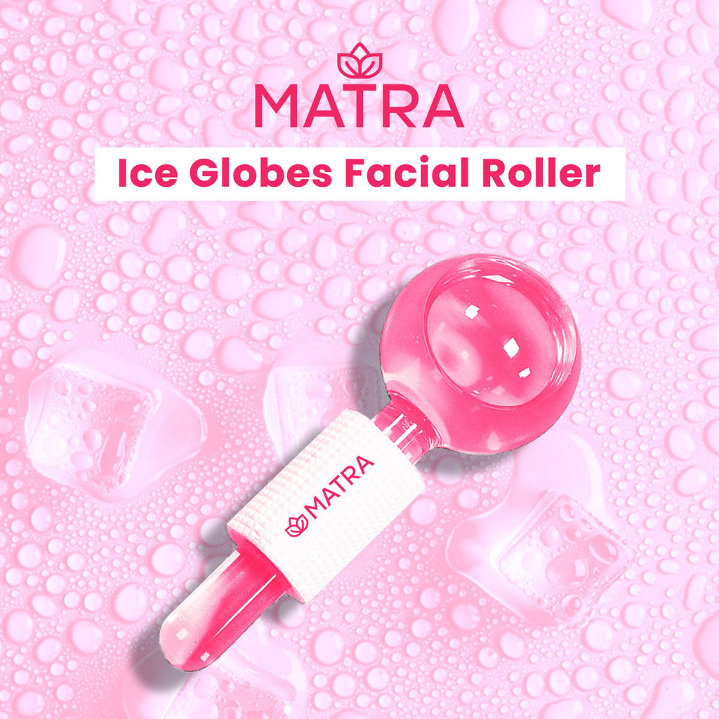 Professional Facial Ice Globes Cooling Crystal Roller Massager (Pink)