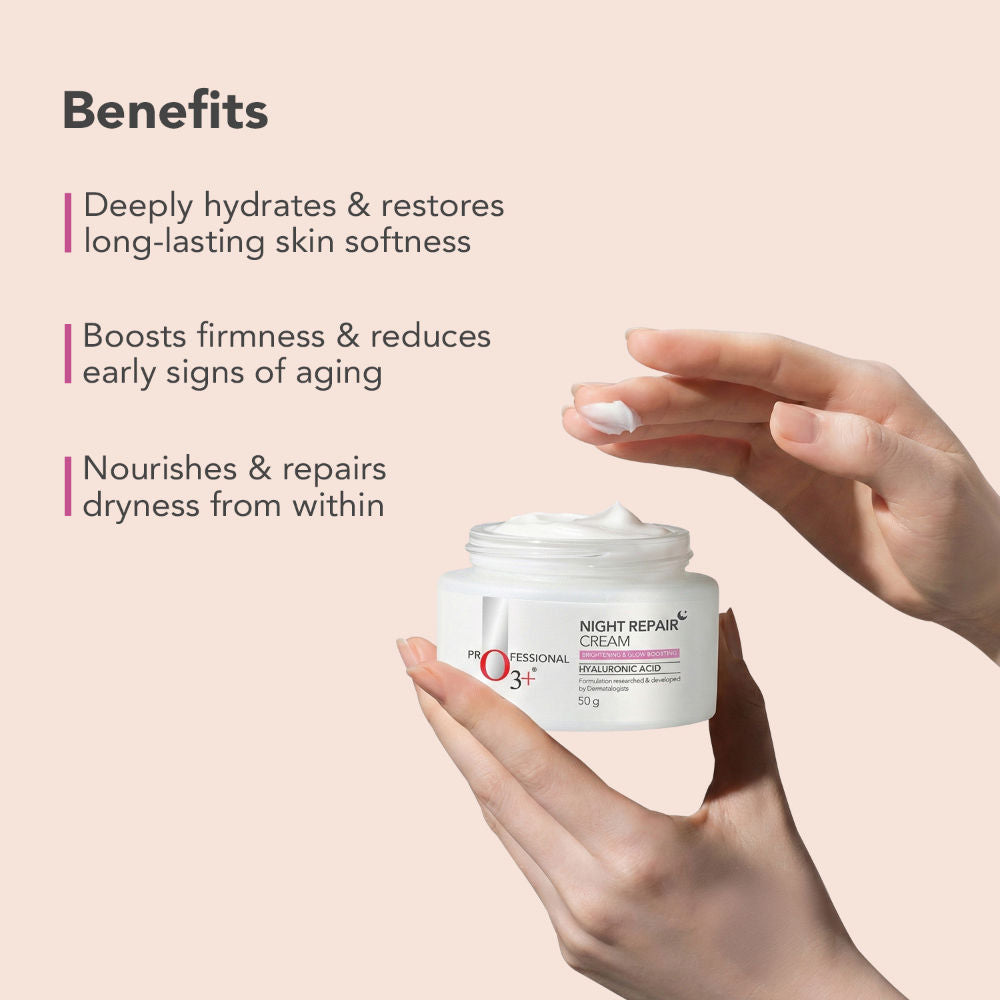 Night Repair Cream - Moisturiser For Brightening & Glow Boosting | Fades Finelines & Wrinkles