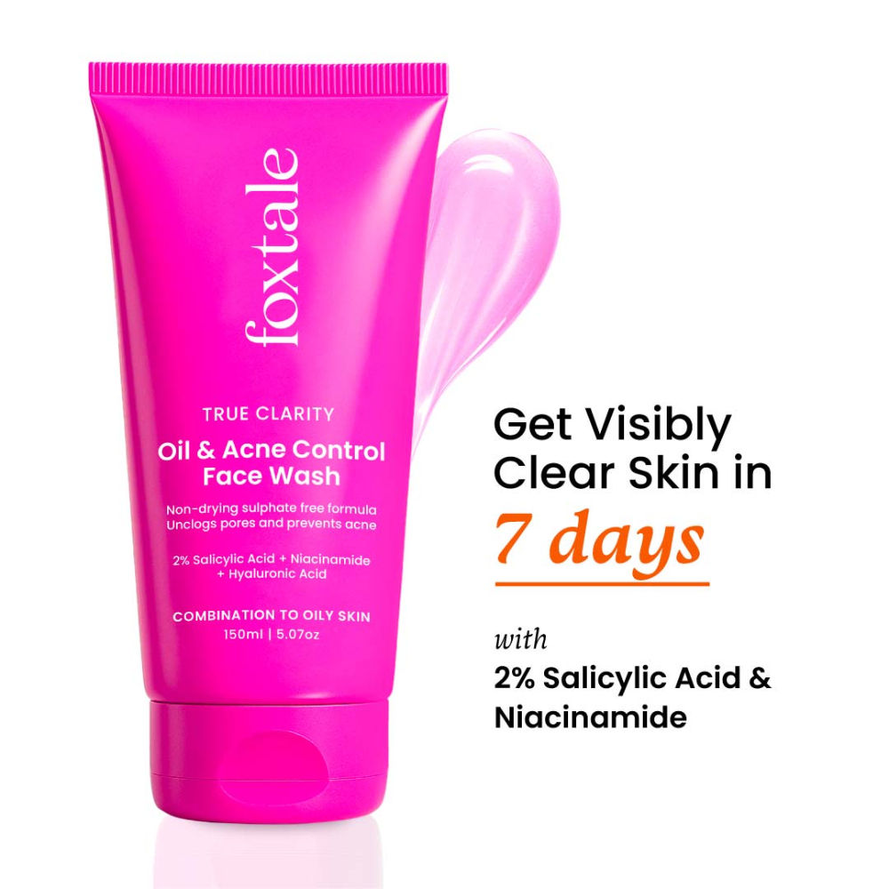 Oil & Acne Control Face Wash with 2% Salicylic Acid & Cica, For Clear, Oil Free & Calm Skin