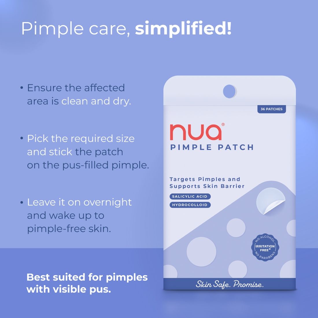 Pimple Patch for Acne - 36 Hydrocolloid and Salicylic Acid Patches - For All Skin Types