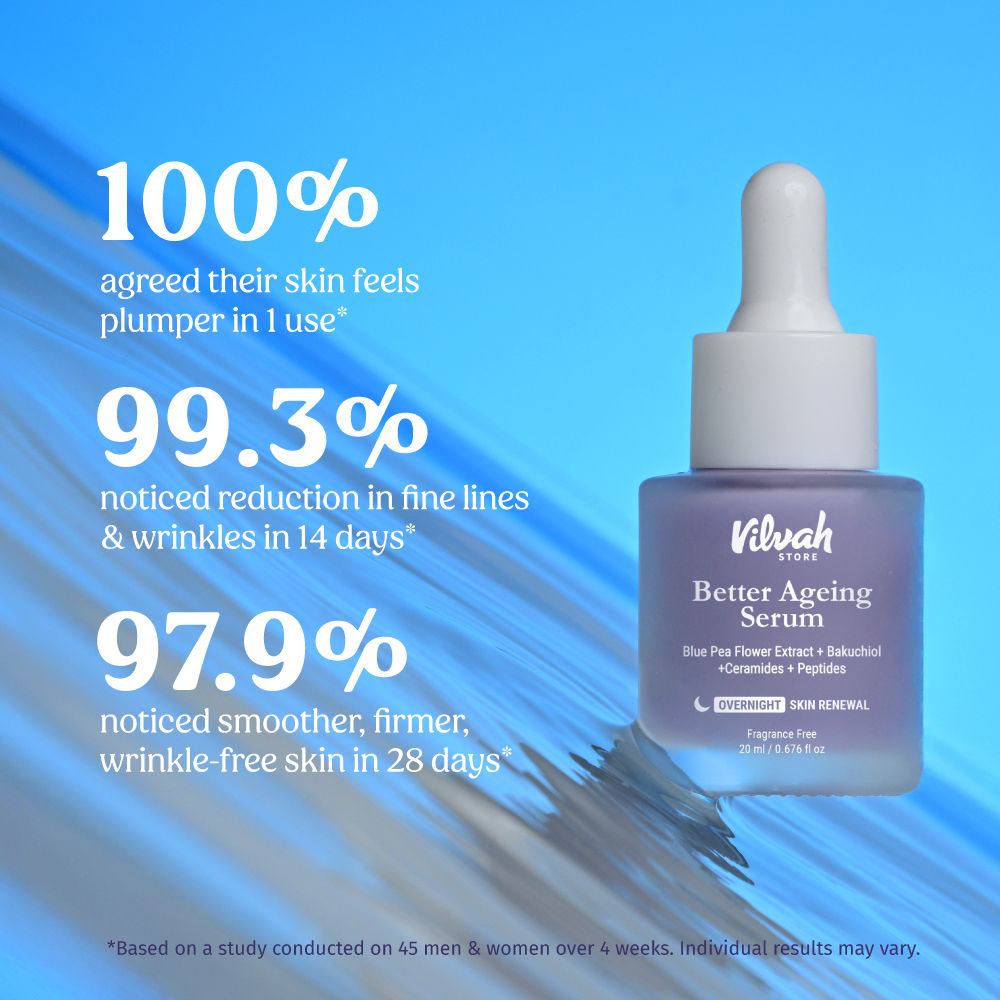 Better Ageing Overnight Serum with BluePea Flower Extract, Bakuchiol, Ceramides & Peptides