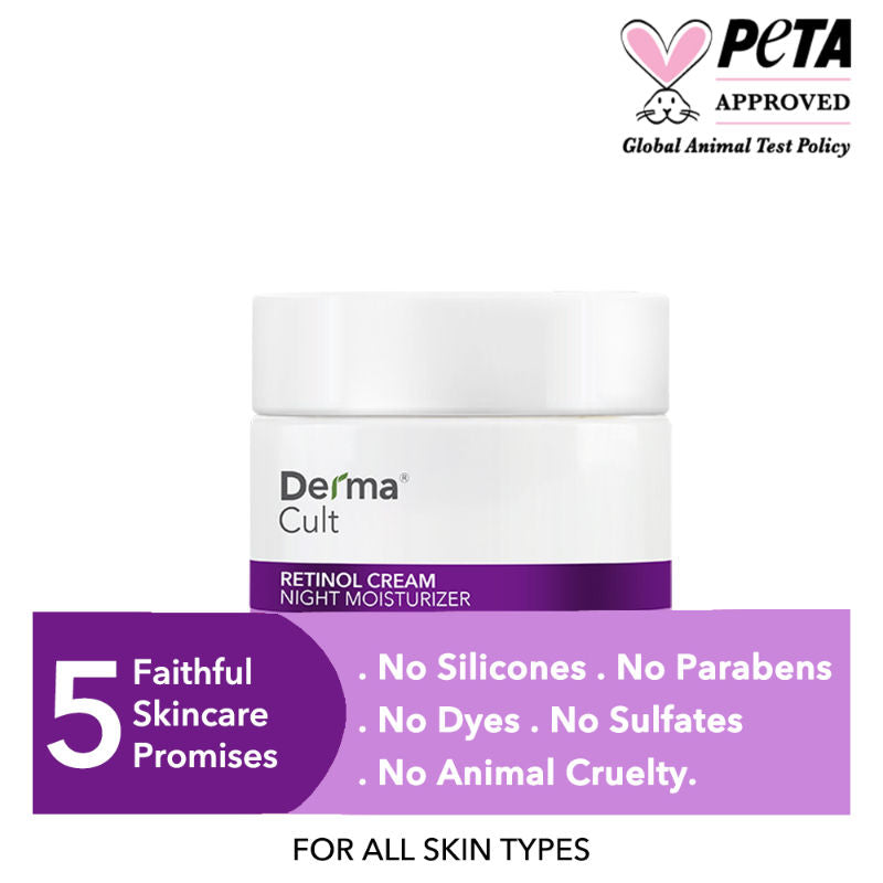 Derma Cult Retinol Cream Night Moisturizer For Wrinkles Radiance