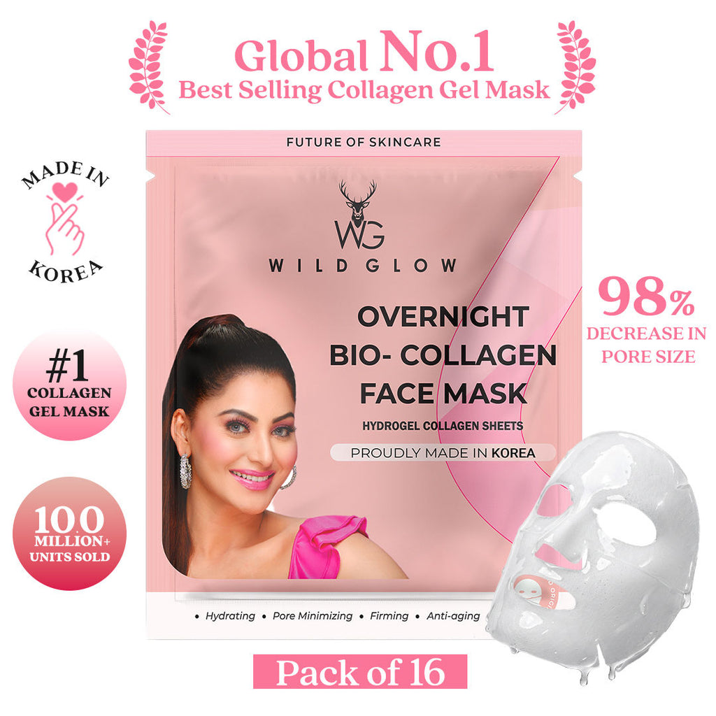 Korean Glass Skin Bio-Collagen Overnight Face Mask - Pack of 1 - 16pcs