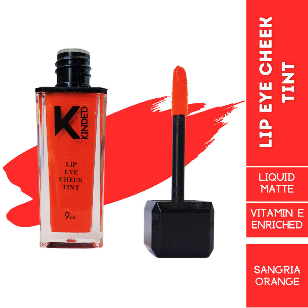 Lip, Eye & Cheek Tint with Vitamin-E Enriched - 08 Sangria Orange