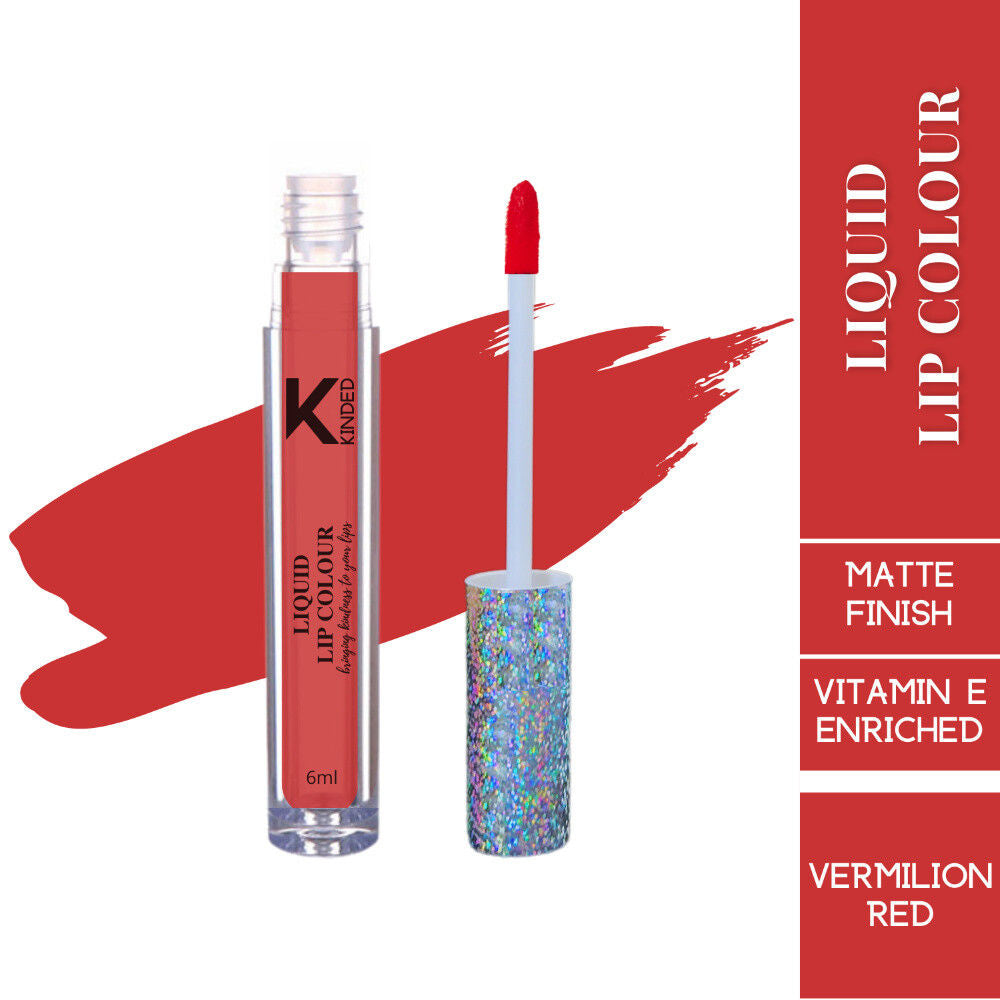 Liquid Lip Colour Lipstick Lip Gloss - 03 Vermilion Red