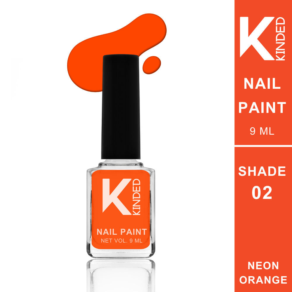Long Stay Glossy Finish Nail Polish - 02 Neon Orange