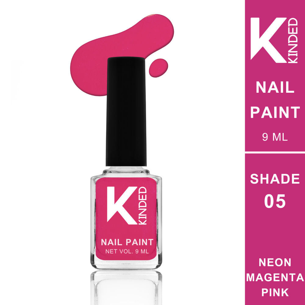 Long Stay Glossy Finish Nail Polish - 05 Neon Magenta Pink