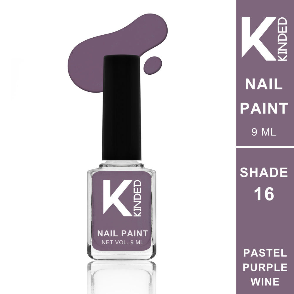 Long Stay Glossy Finish Nail Paint - 16 Pastel Purple Wine