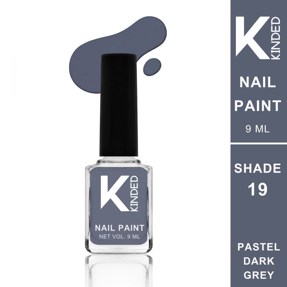 Long Stay Glossy Finish Nail Paint - 19 Pastel Dark Grey