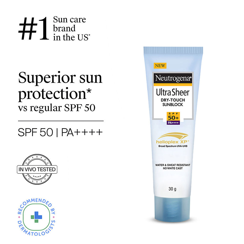 Ultrasheer SPF50+ PA++++ Ultra Light Moisturizing Face Sunscreen Oily & Sensitive Skin - 30gm