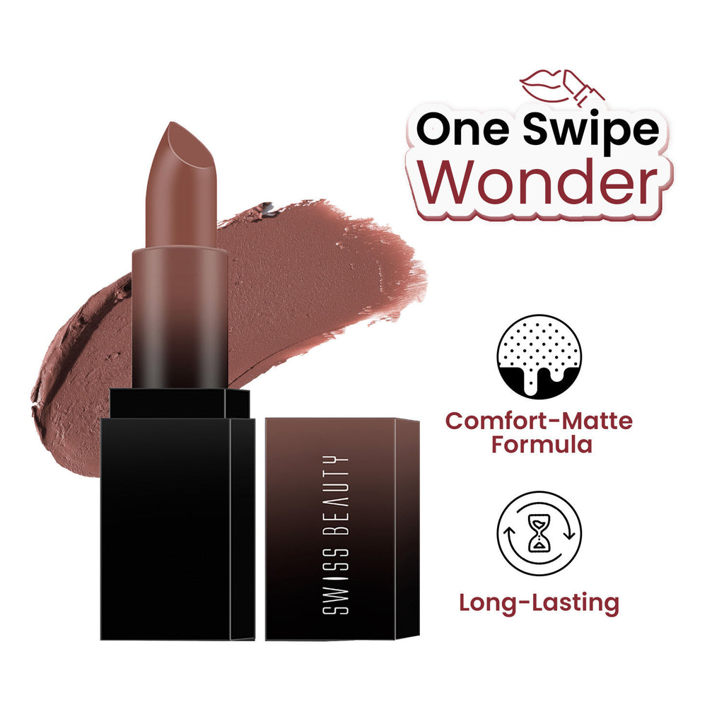 HD Matte Lipstick , High Coverage , Lightweight - 09 Cute Nude