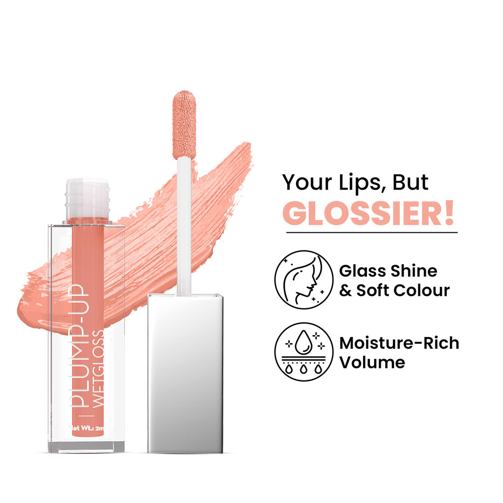 Plump Up Wet Lip Gloss For Glossy And Fuller Lips - 3 Kinde Naked