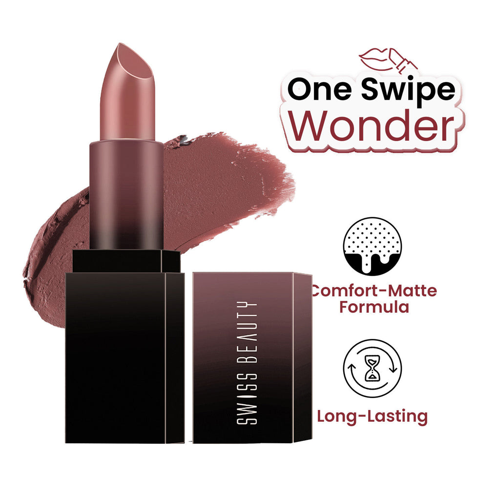HD Matte Lipstick , High Coverage , Lightweight - 26 Nude Affair
