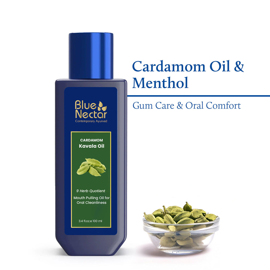 Cardamom Mint Oil Pulling for Mouth, Ayurvedic Mouth Freshener & Mouthwash 9 Herbs