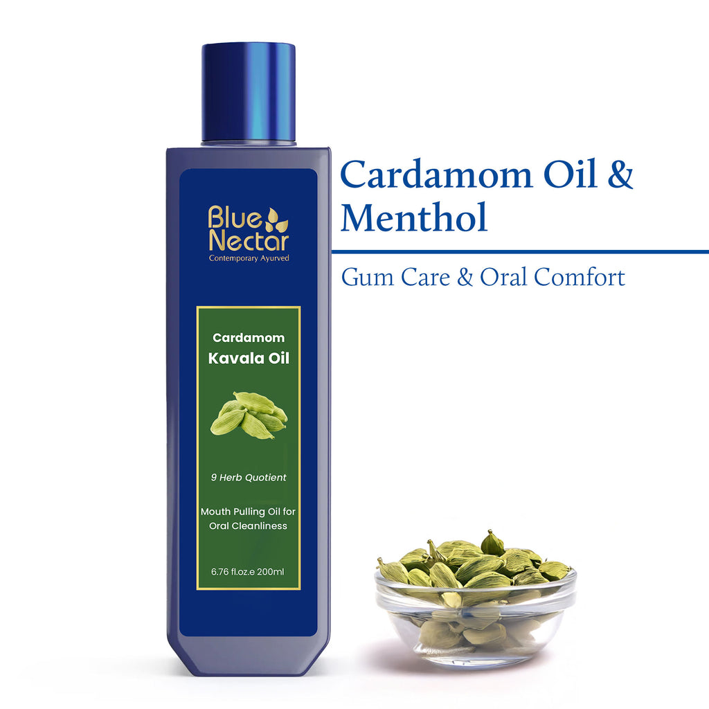 Cardamom Mint Oil Pulling for Mouth, Ayurvedic Mouth Freshener & Mouthwash 9 Herbs - 200ml